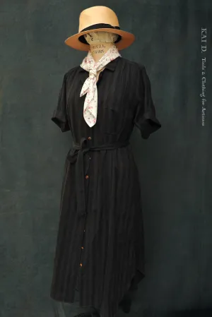 Peggy Dress - Overdyed Tonal Stripe - S