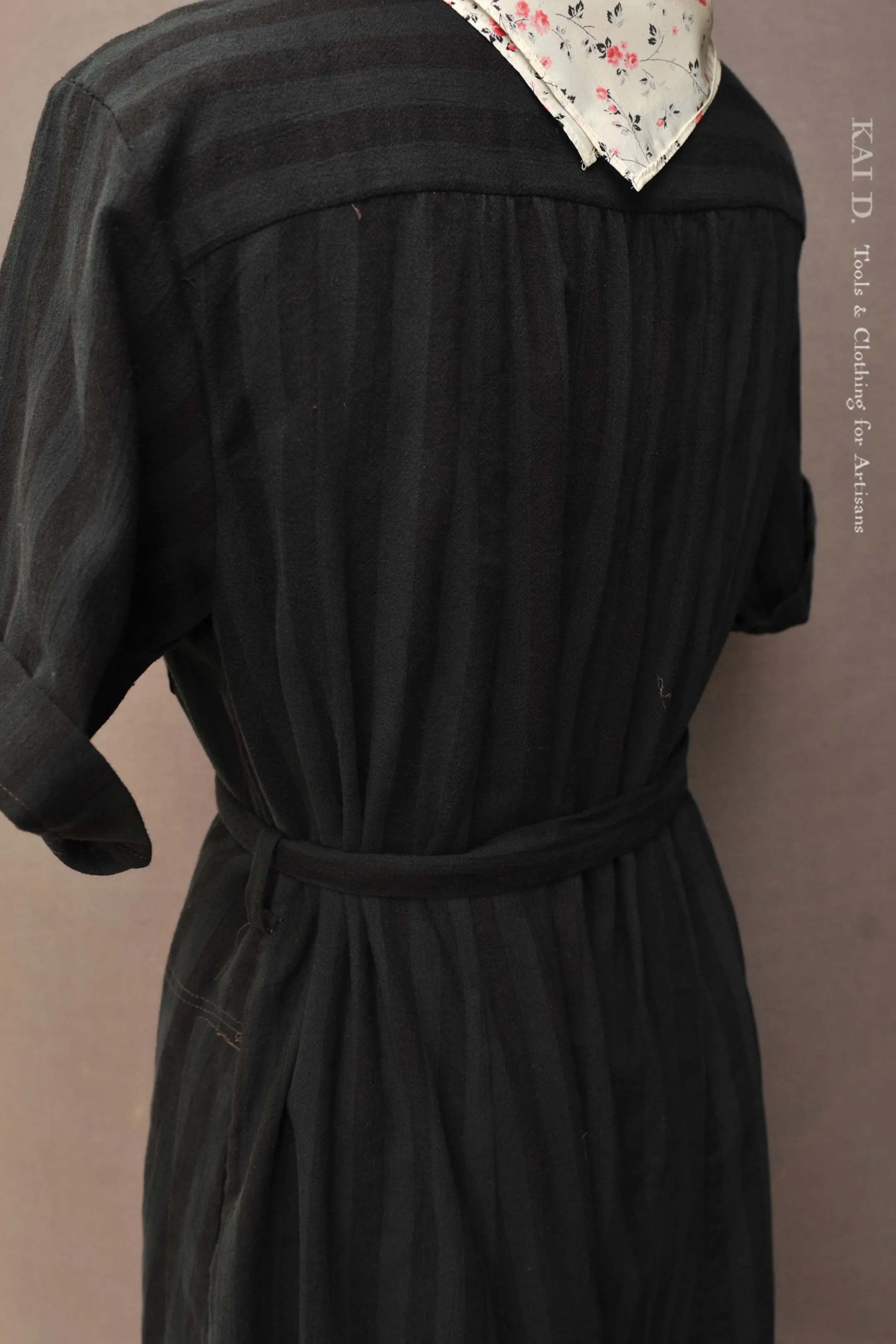Peggy Dress - Overdyed Tonal Stripe - S