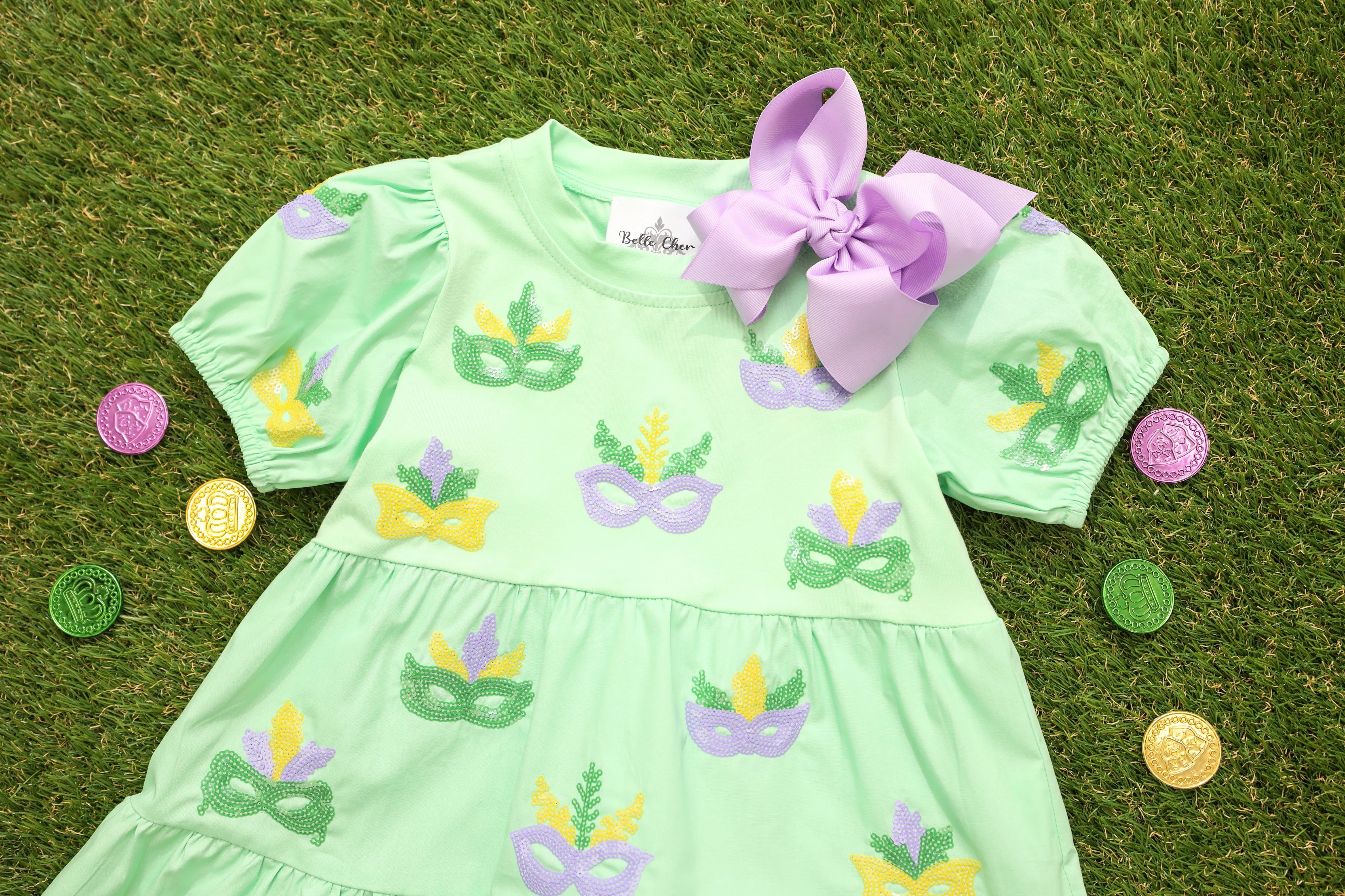 Sequin Mardi Gras Mask Dress