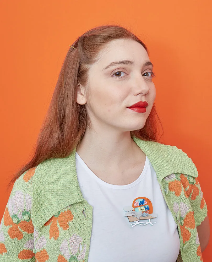 Space Cat Nap Brooch