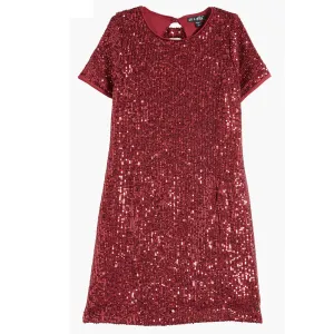 Tween Sequin T-Shirt Bow Back Dress