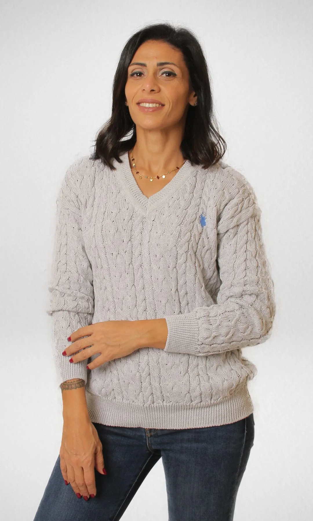 USP Pullover V-Neck - Grey