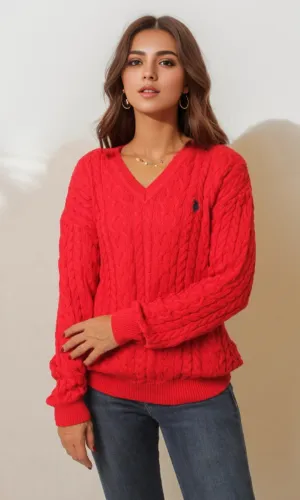 USP Pullover V-Neck - Red