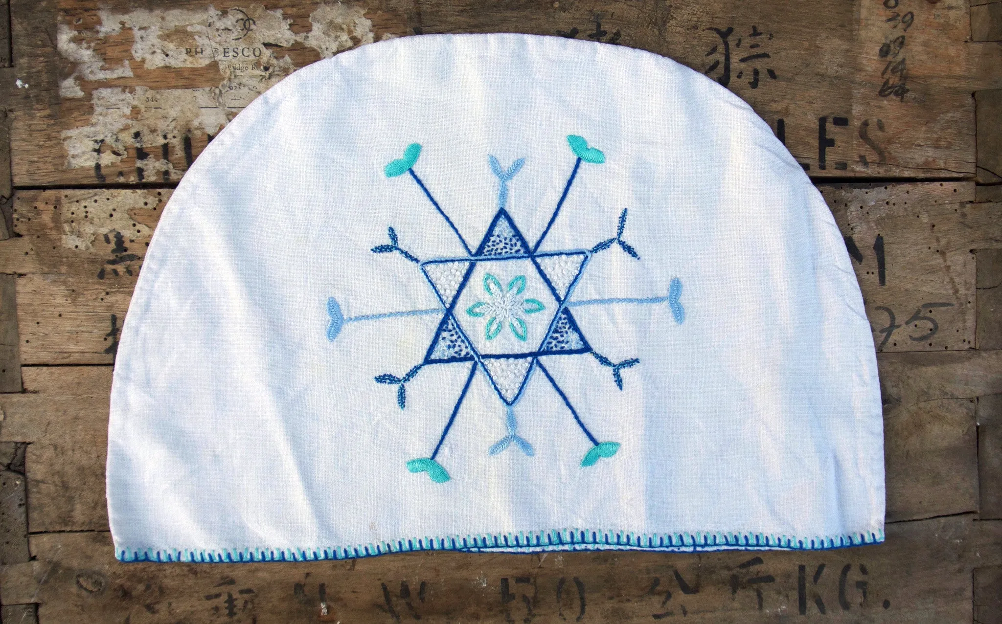 Vintage linen embroidered Tea Cosy