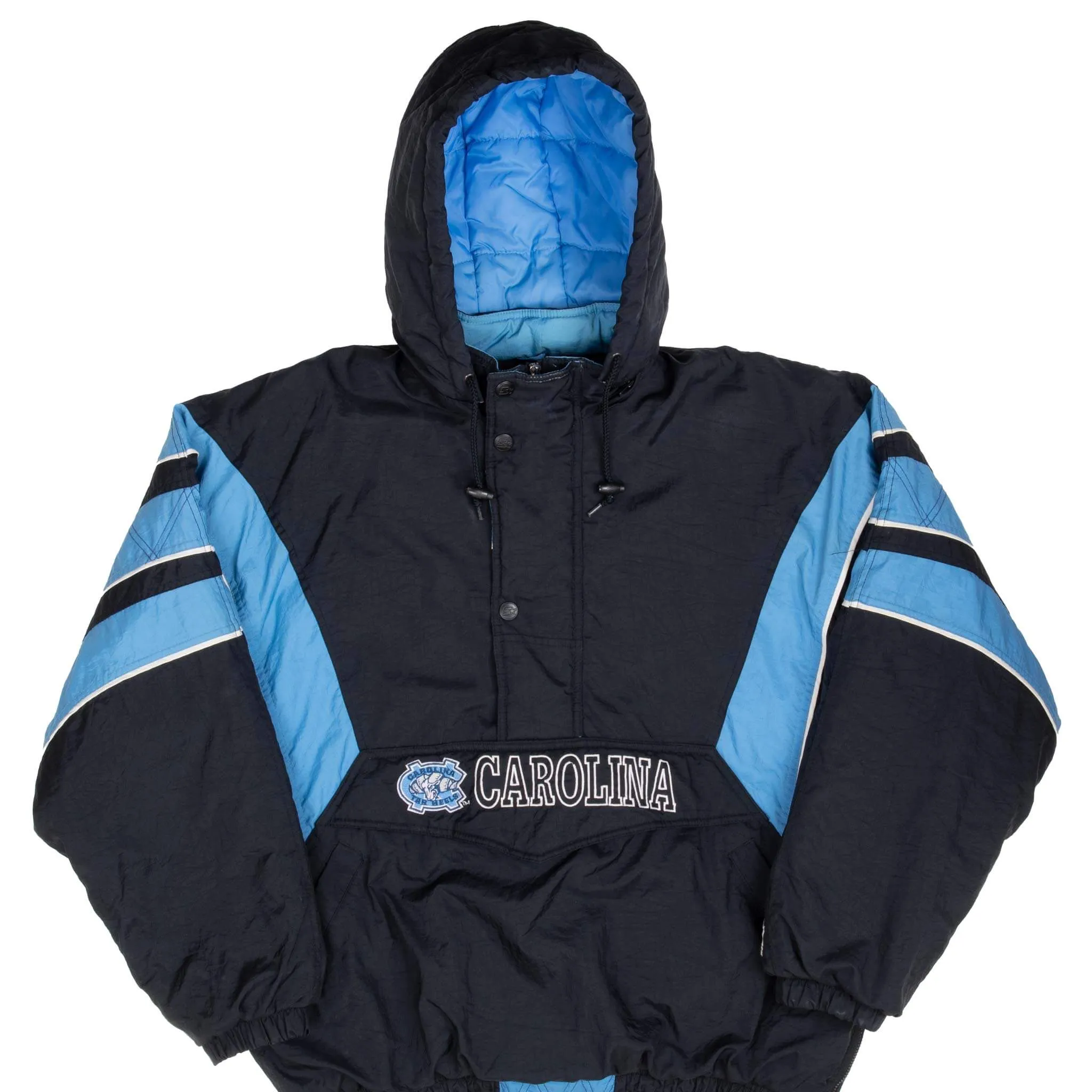 VINTAGE NCAA UNC NORTH CAROLINA PULLOVER HEAVY JACKET 2XL 1990S