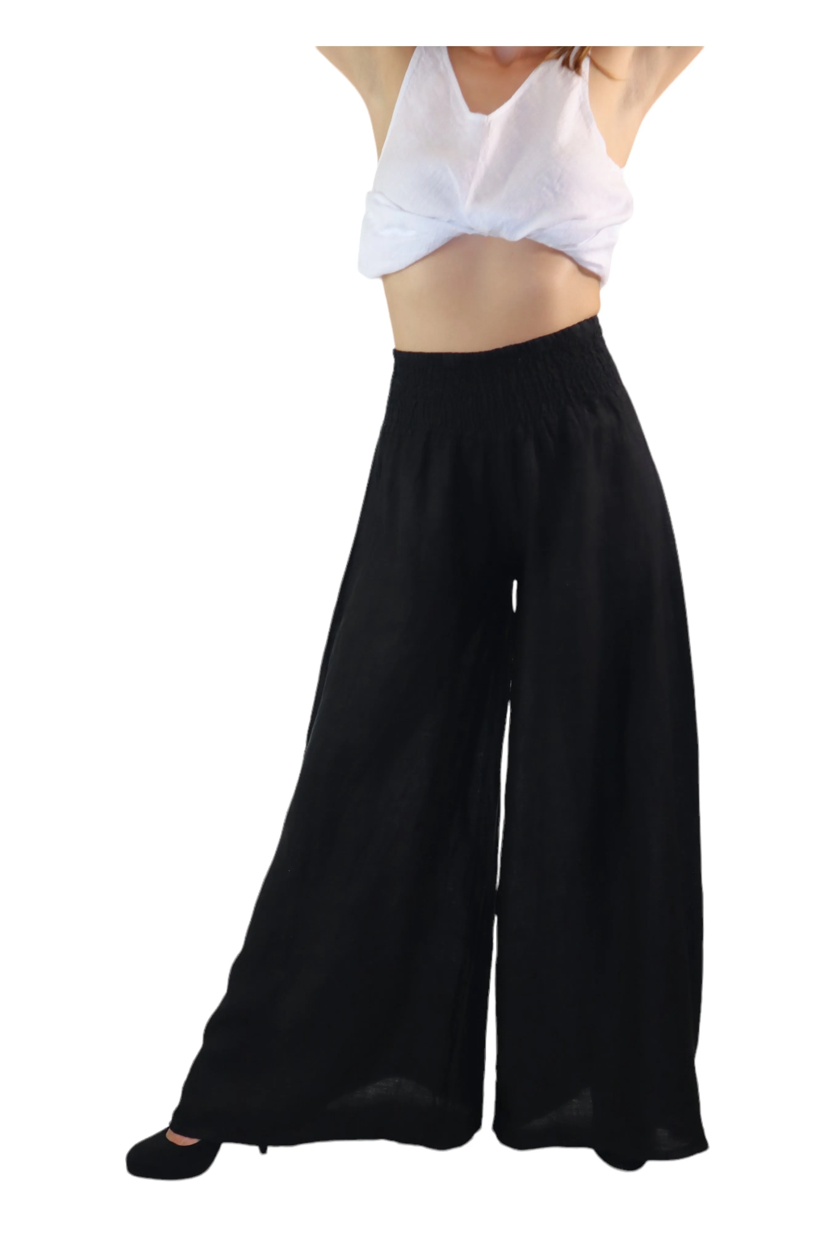 Women Cheetah Linen Wide legged Palazzo Pants, Designer Comfy and Breathable Flounce Pants | One Size Fits All