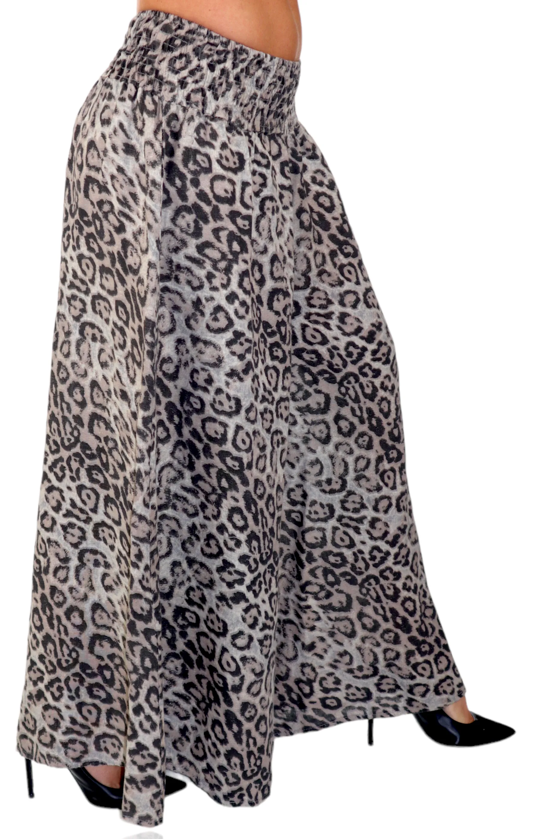 Women Cheetah Linen Wide legged Palazzo Pants, Designer Comfy and Breathable Flounce Pants | One Size Fits All