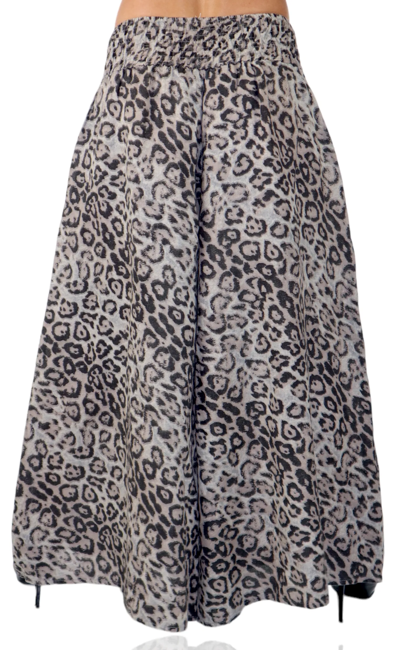 Women Cheetah Linen Wide legged Palazzo Pants, Designer Comfy and Breathable Flounce Pants | One Size Fits All