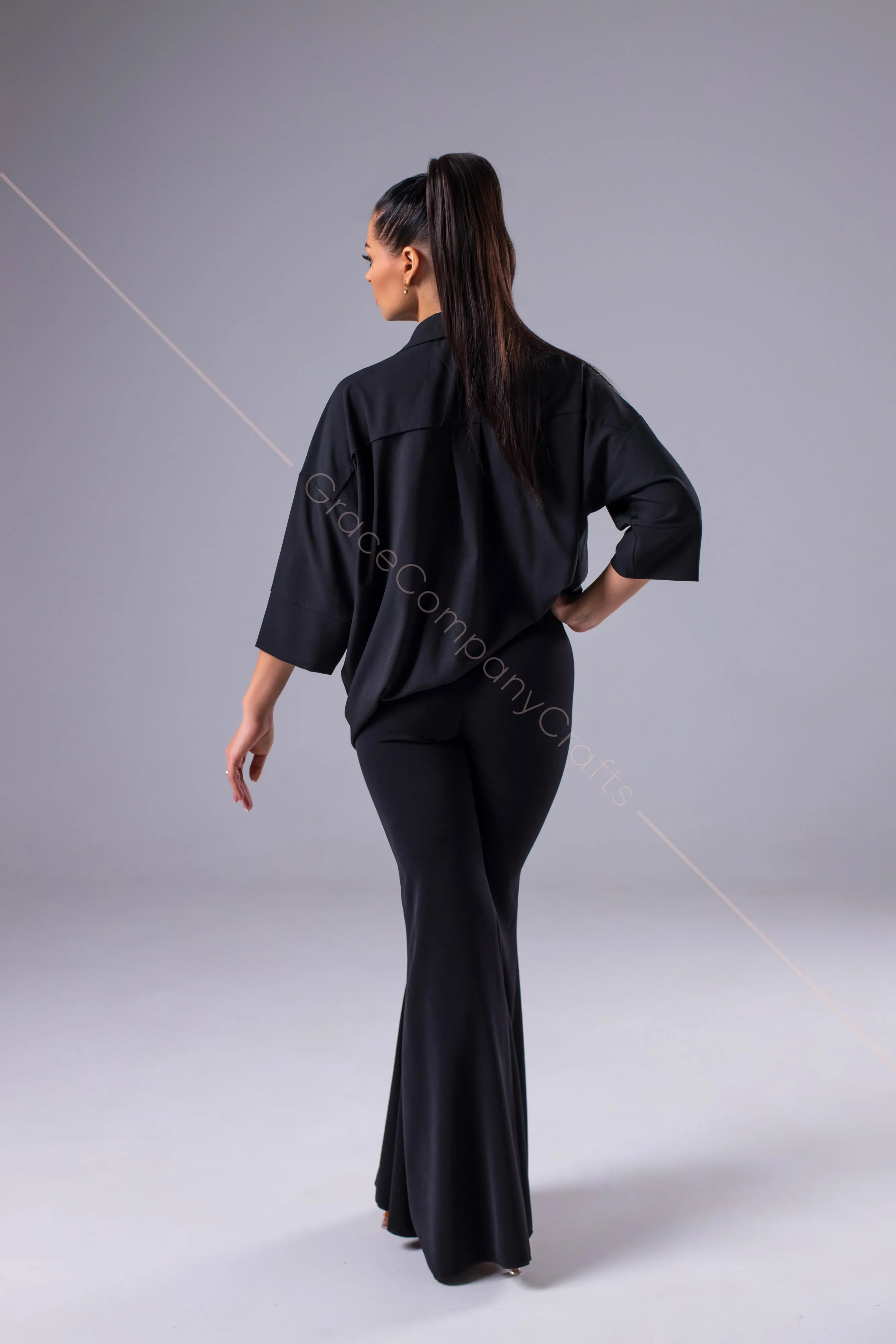 Women's dance pants for the dance floor, flared cut